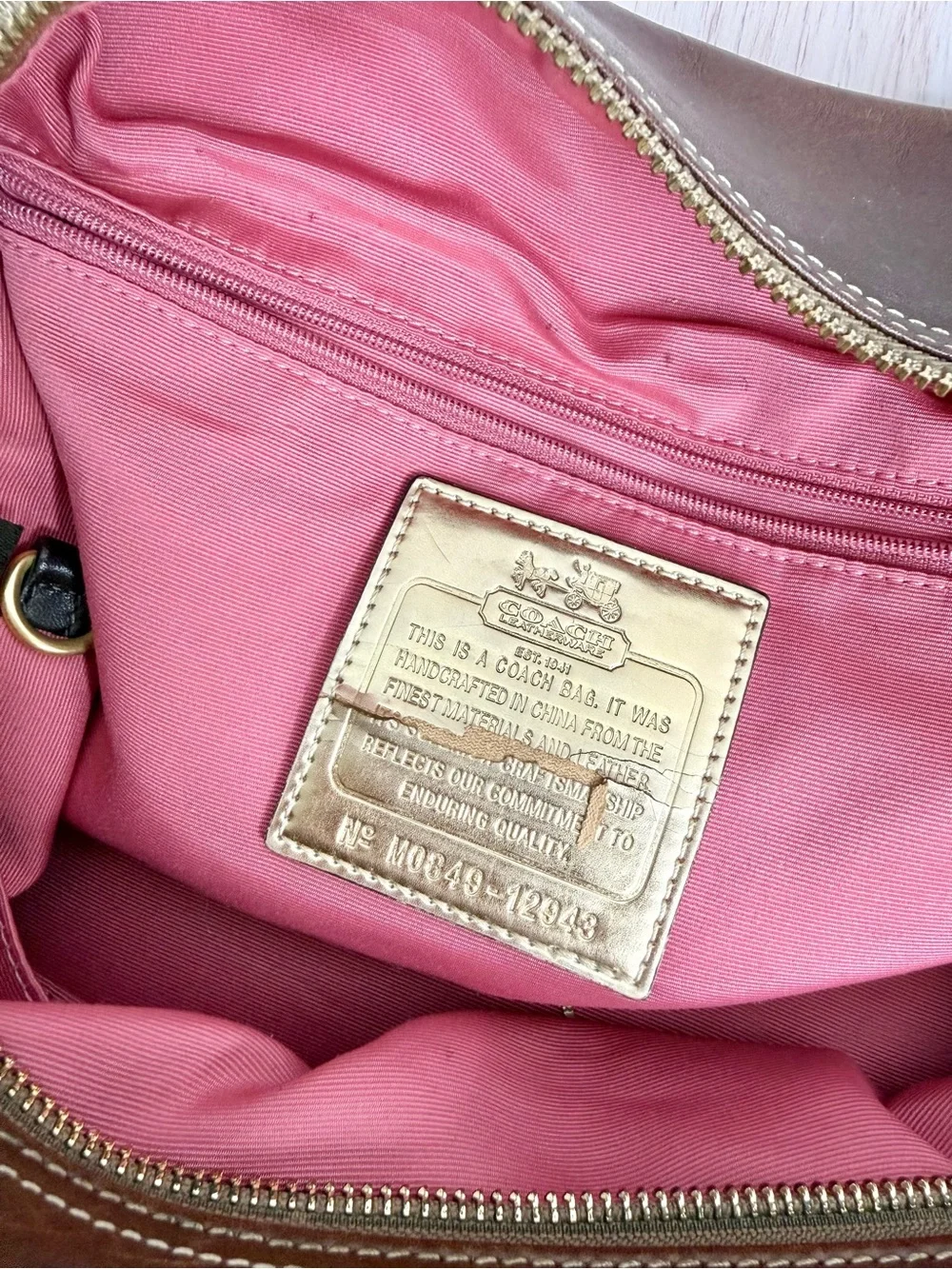 COACH Brown & Tan Signature Shoulder Satchel